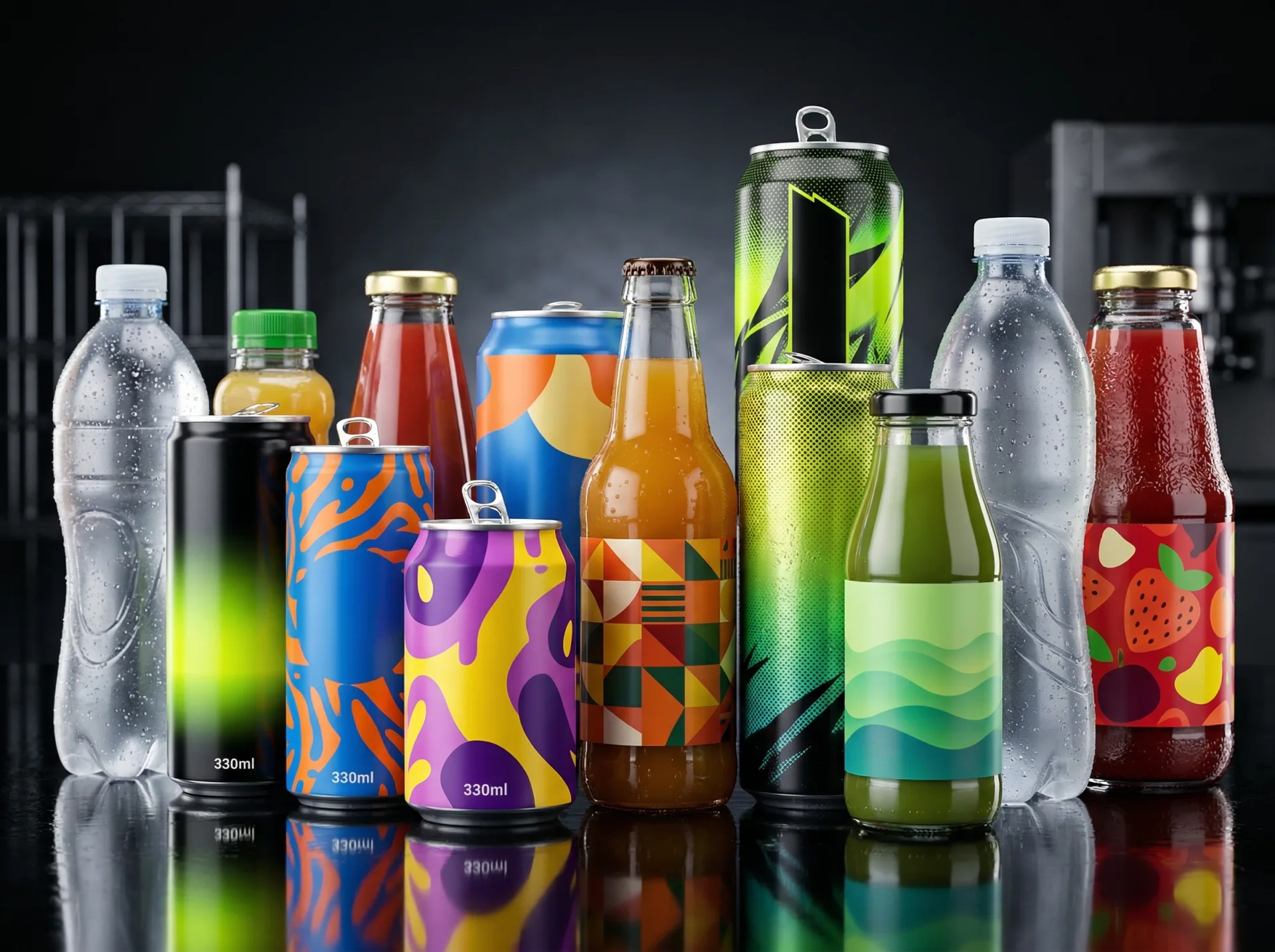 GET manufactured beverage products including energy drinks, juices, and water